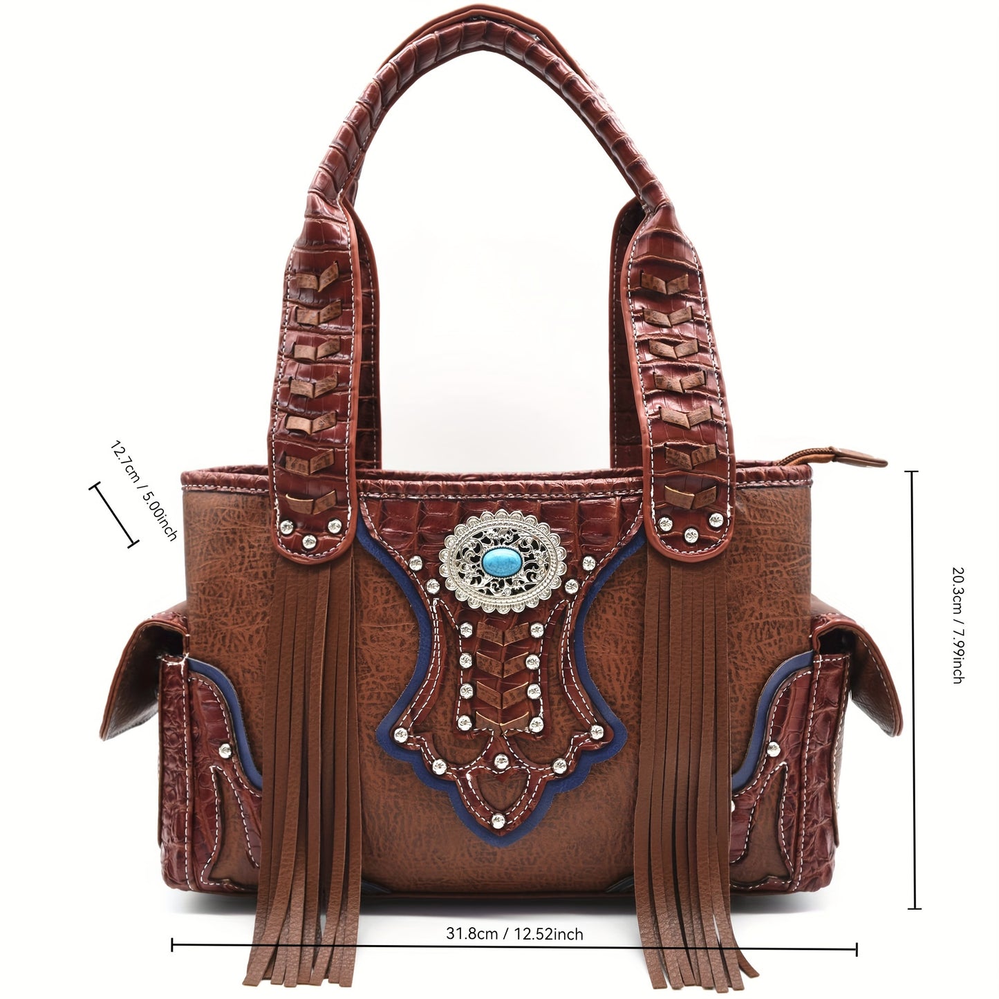 Fringe & Conchos Handbag Set