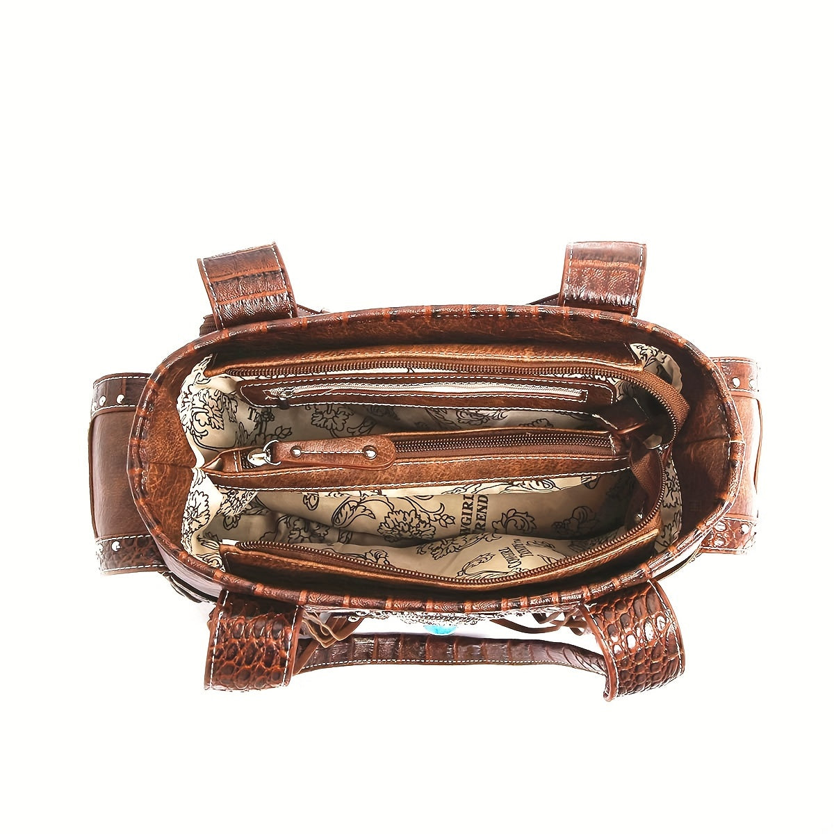Fringe & Conchos Handbag Set