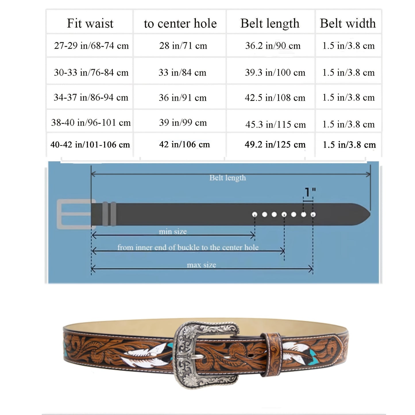 Feathered Dreams Leather Belt