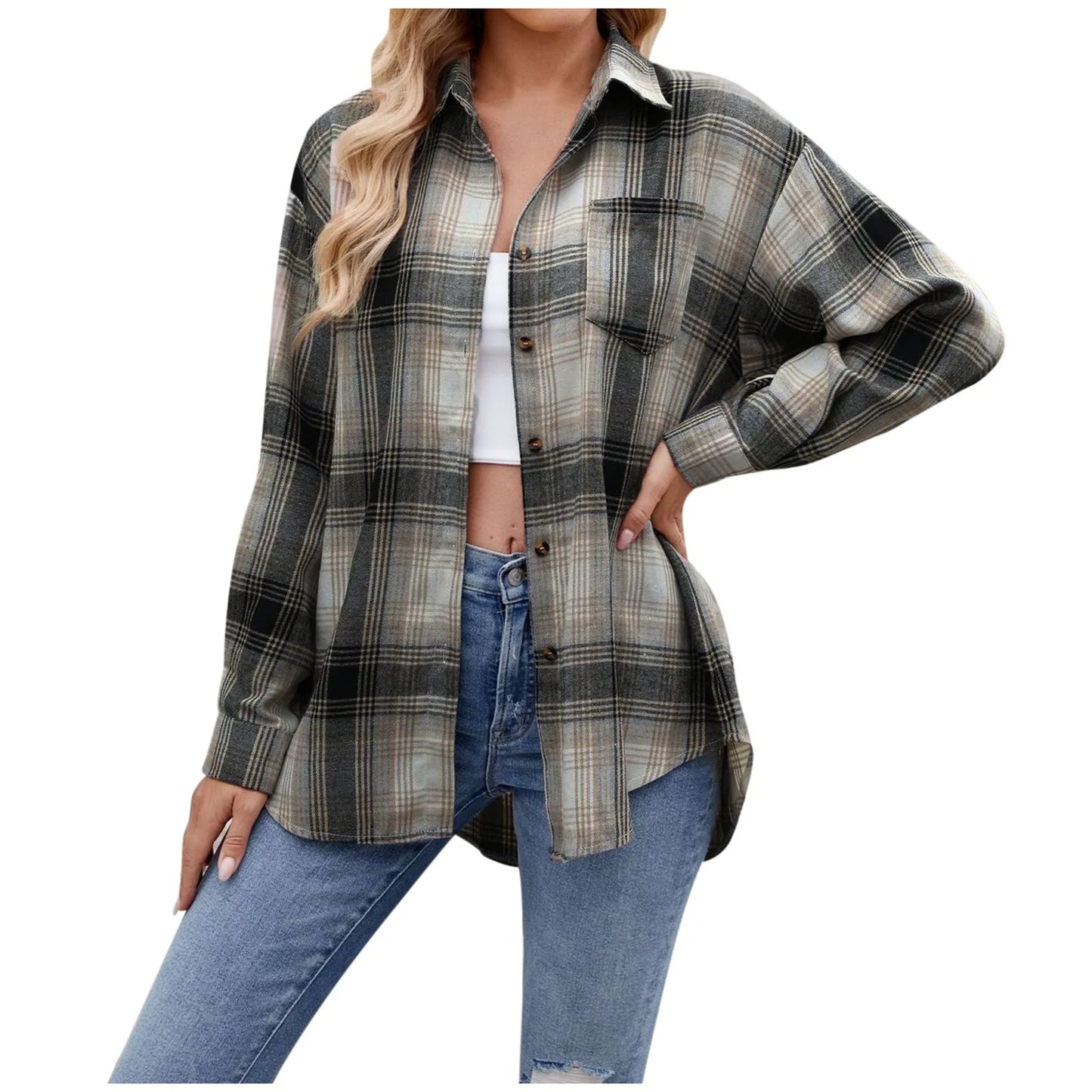 Western Wanderer Plaid Blouse