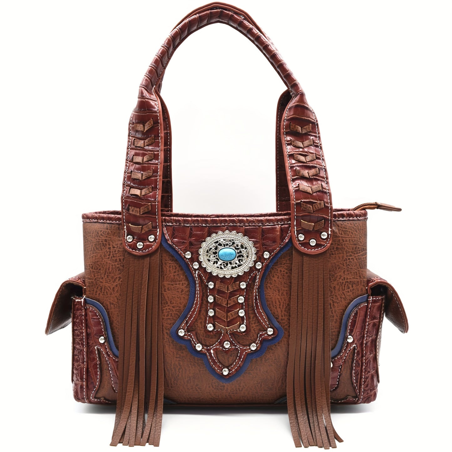 Fringe & Conchos Handbag Set