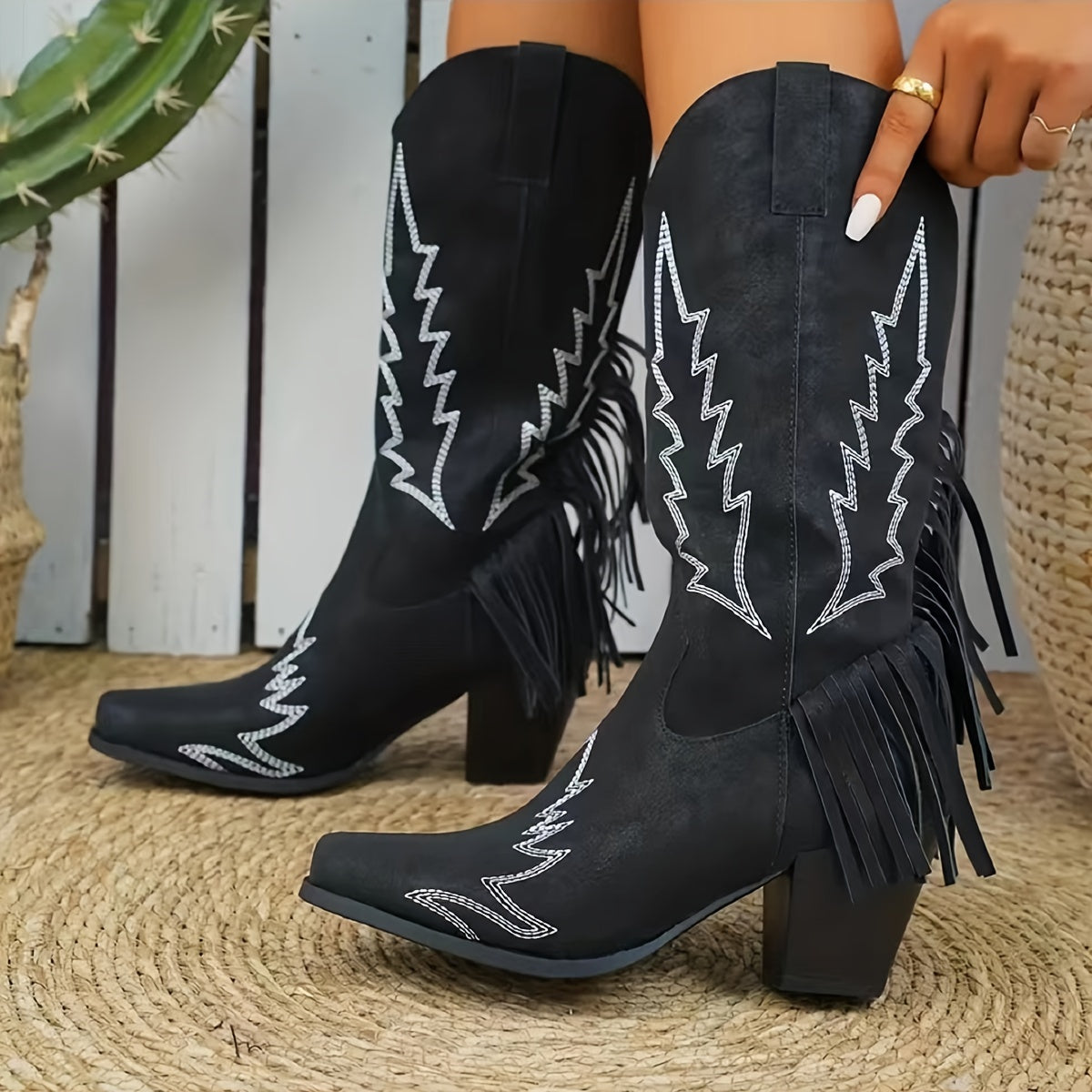 Tassel Twirl Block Heeled Boots