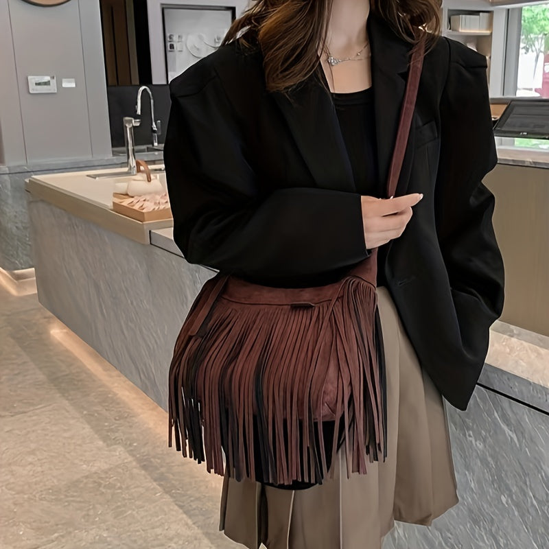 Boho Chic Suede Sling Bag