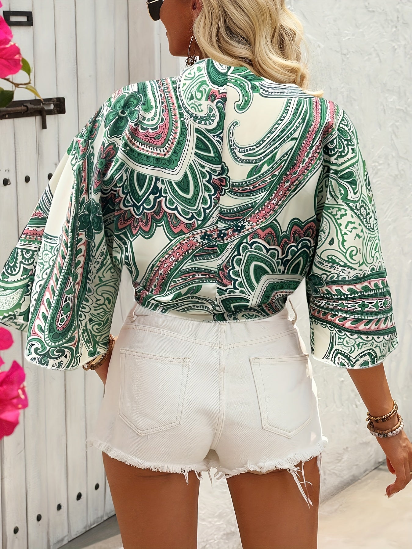 Boho Breeze Crop Blouse