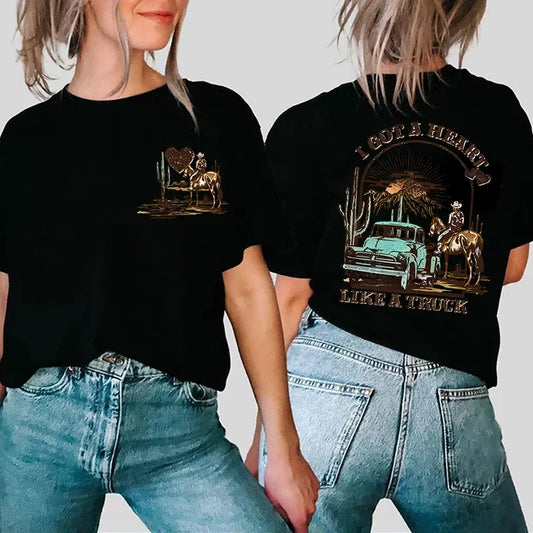 Cowgirl’s Heart Like A Truck Tee