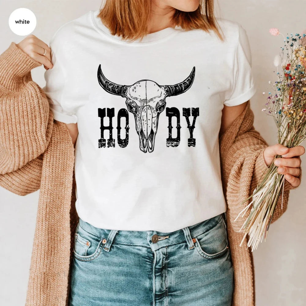 Howdy Cow Skull Tee