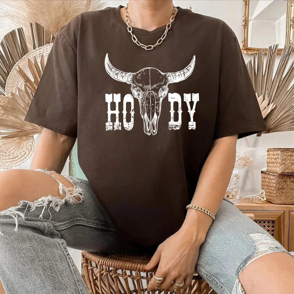 Howdy Cow Skull Tee