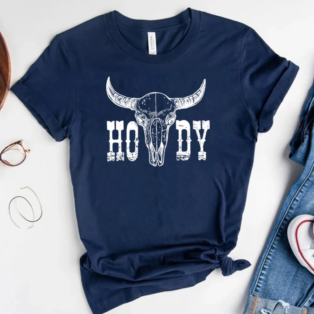 Howdy Cow Skull Tee