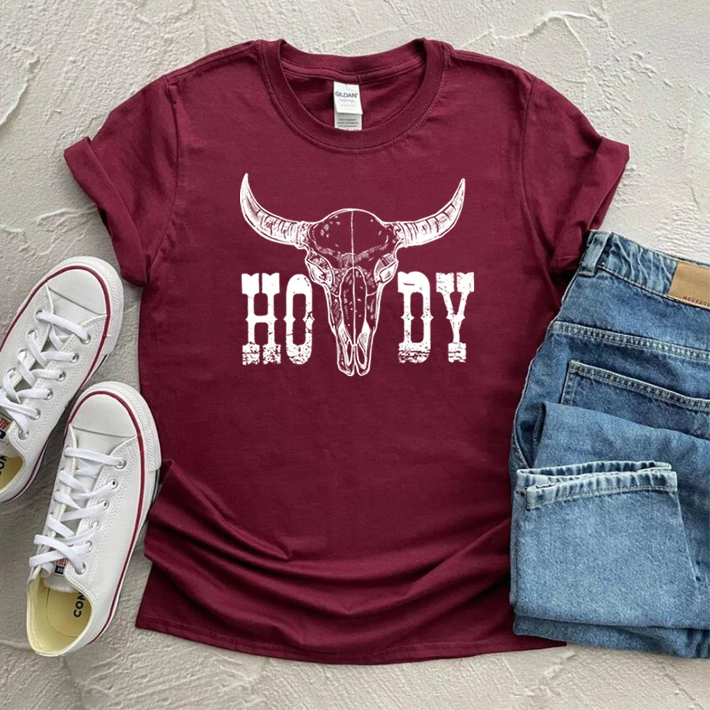 Howdy Cow Skull Tee