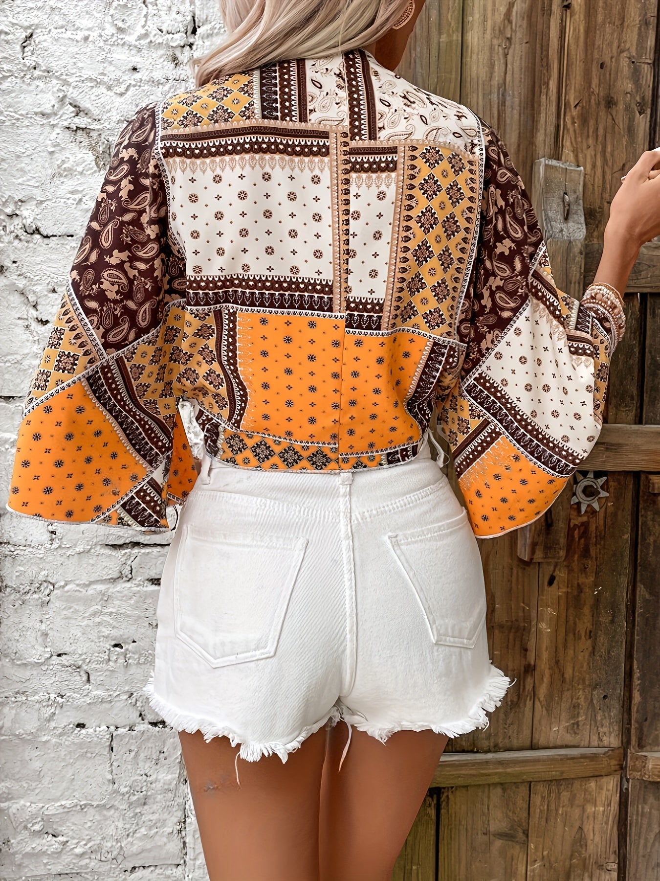 Boho Breeze Crop Blouse