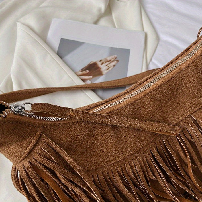 Boho Chic Suede Sling Bag