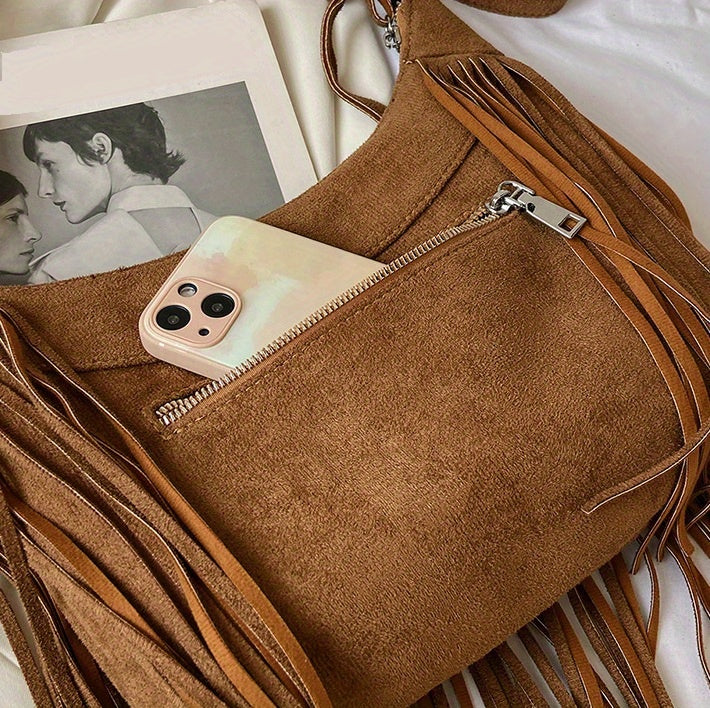 Boho Chic Suede Sling Bag